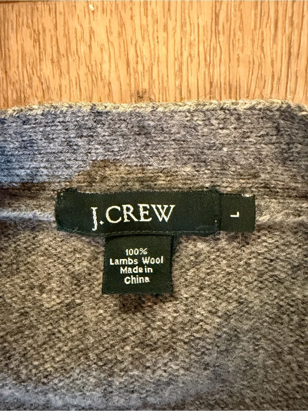 J. Crew Men's Grey and Brown Cardigan 100% Wool